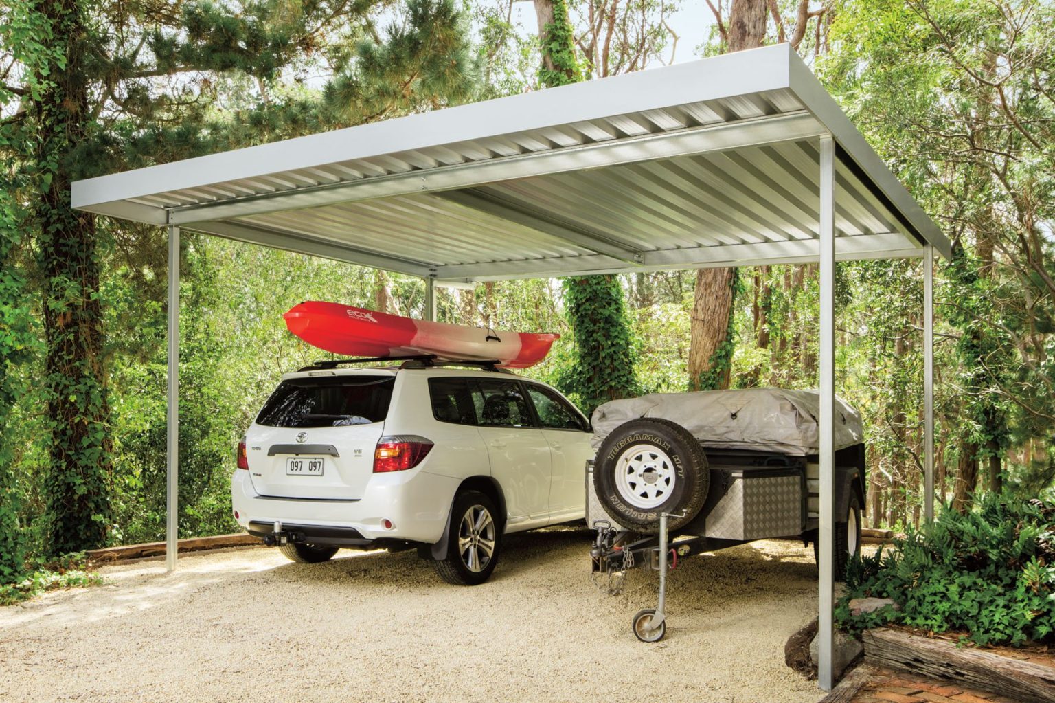 Carport and Awning Installer South Africa - Carport With Trailor In Driveway 1536x1023